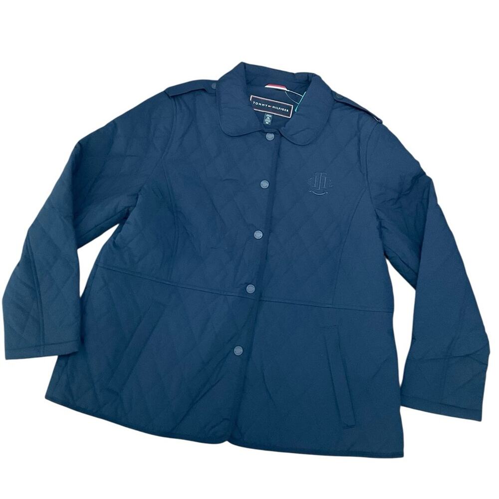 Tommy Hilfiger Women’s Blue Quilted Jacket Blue Size XL NWT - Picture 2 of 8